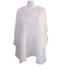 Tyche Women's Feminine White Blouse Size Large